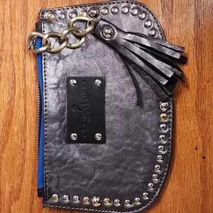 Alberta Di Canio Silver Studded Leather Wristlet